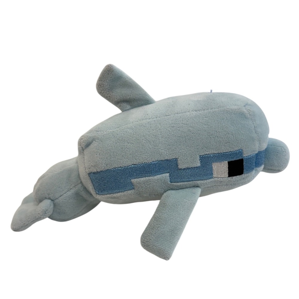 Minecraft Dolphin Plush Jinx Mojang‎ Light Blue Stuffed Animal Toy 8 Inch